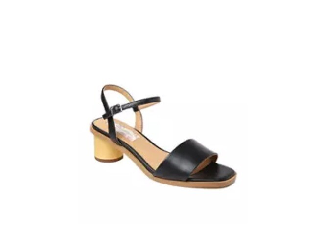 NIB Band of Gypsies Size 9 BLACK TOPANGA Sandals with Round wooden Heels