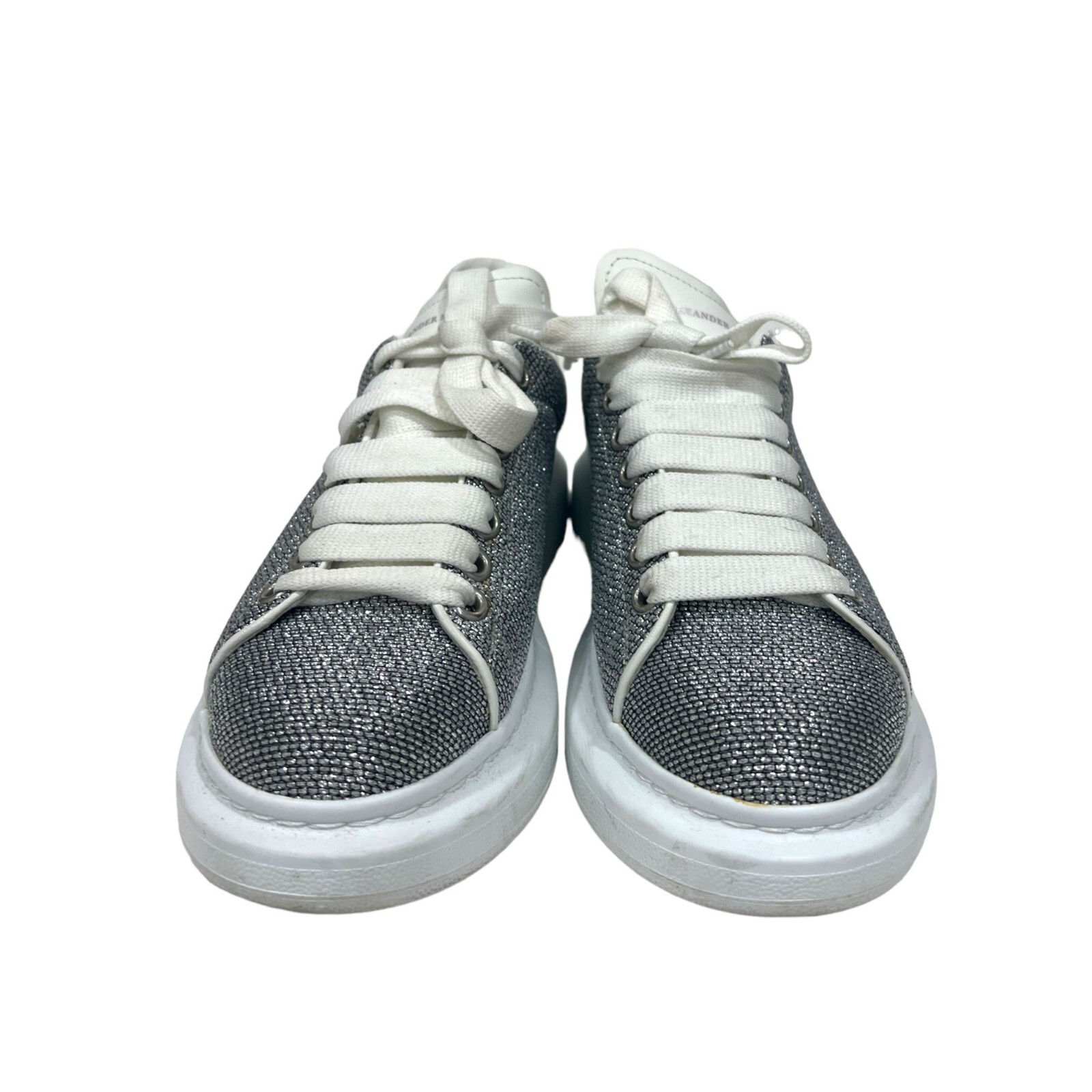 Alexander McQueen Oversized Platform Sneakers Silver White Size EUR 39.5 Rare