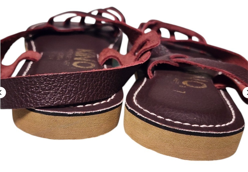 KINO ‘Spider’ Leather Sandals Handmade in Key West Size 7 Reddish Brown