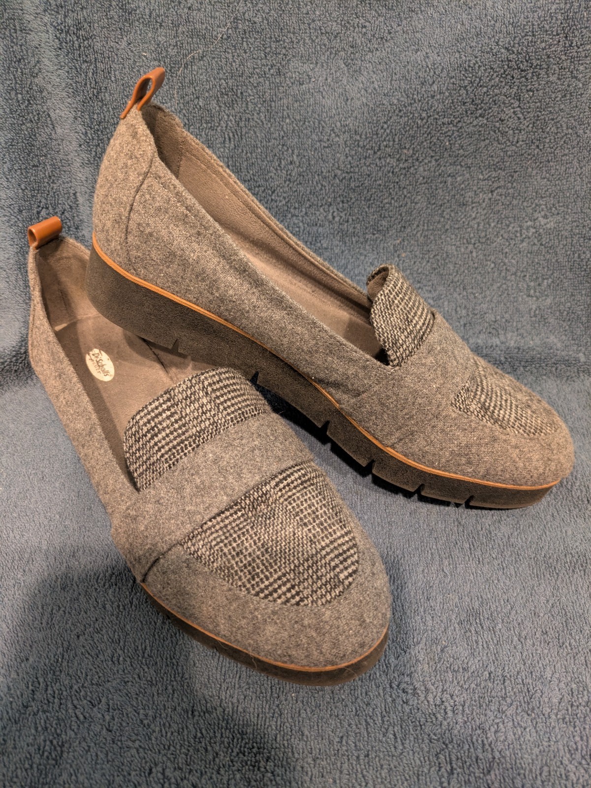 Dr. Scholl’s Shoes 8.5M Webster Loafer Grey Flannel Tweed Plaid
