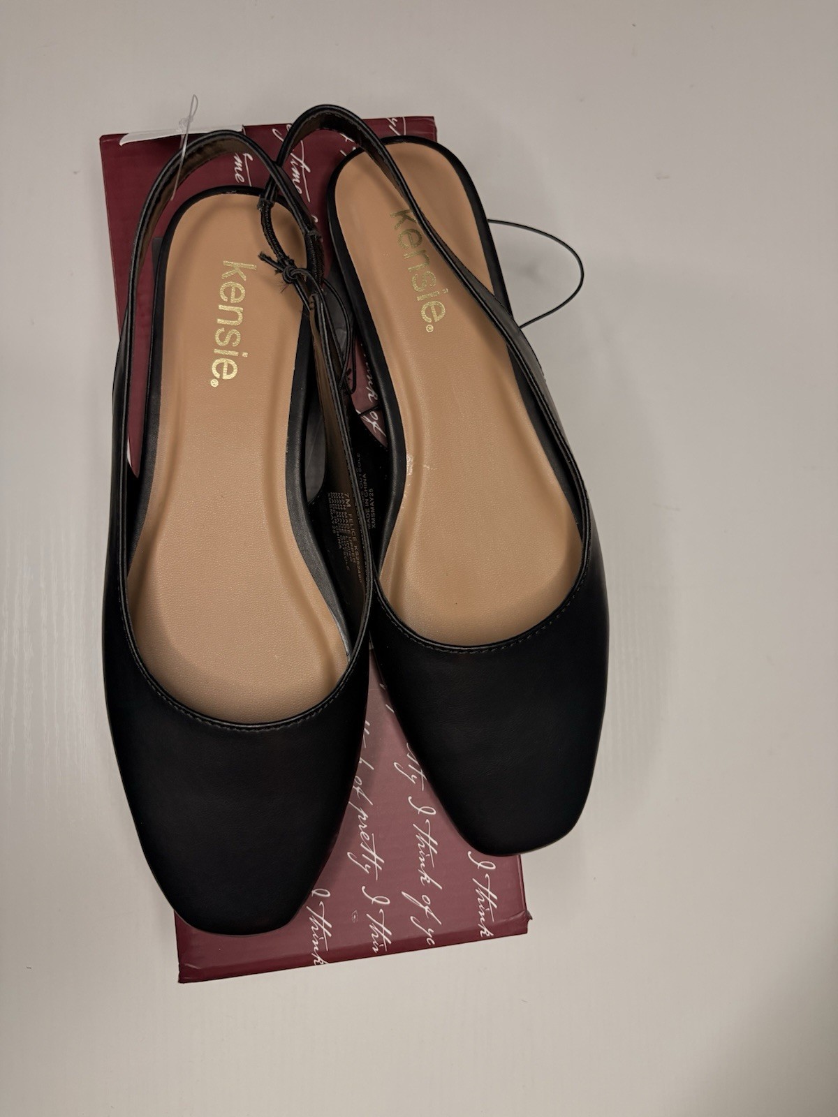 NIB! Kensie Felice Slingback Women’s Black Flats Casual Dress Shoes Size 11
