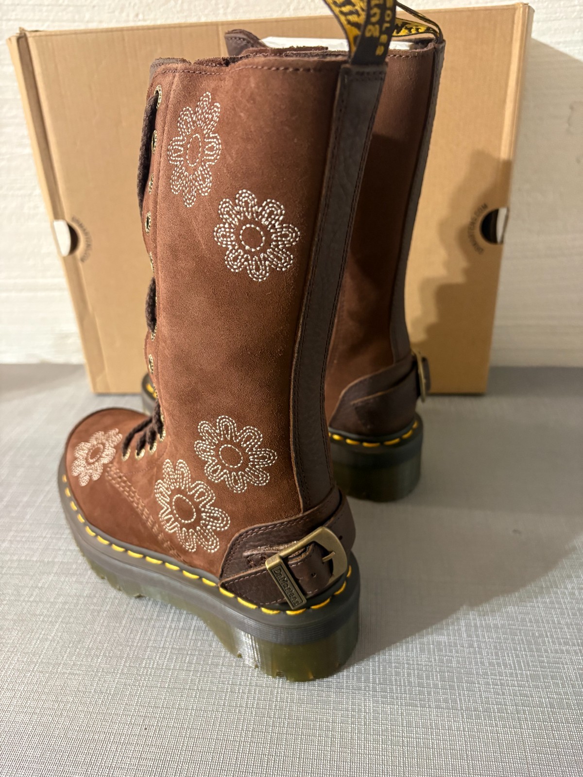 DR. MARTENS 1914 SMOOTH LEATHER TALL BOOTS in Black Nappa MSRP$230 Great Reviews