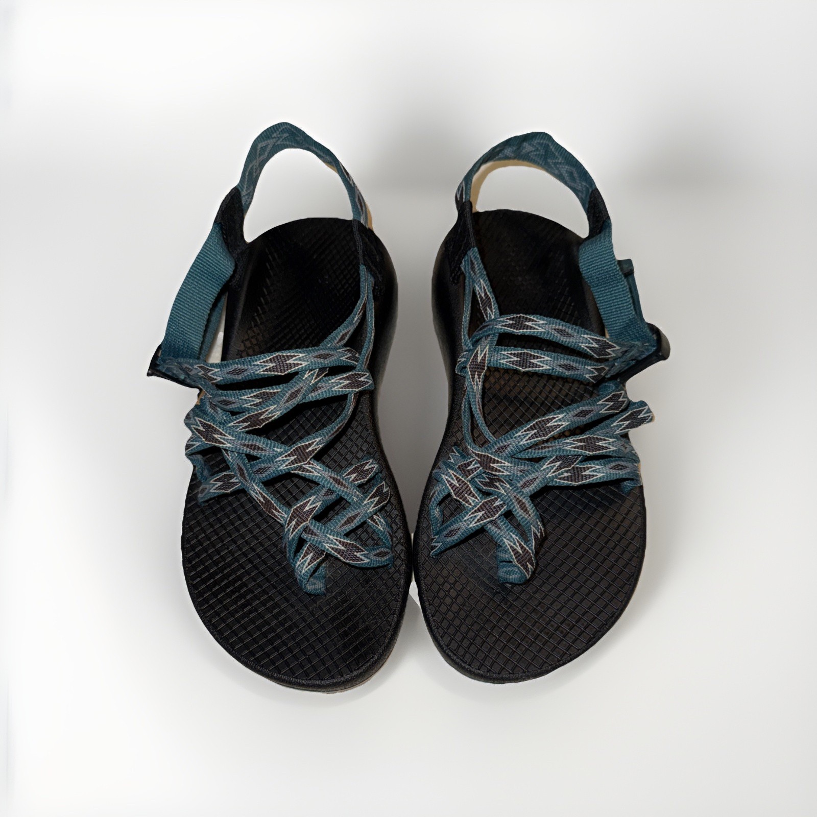 Chaco ZX2 Women’s 8 Hiking Trail Strappy Sport Sandals, Angular Teal, Toe Loop