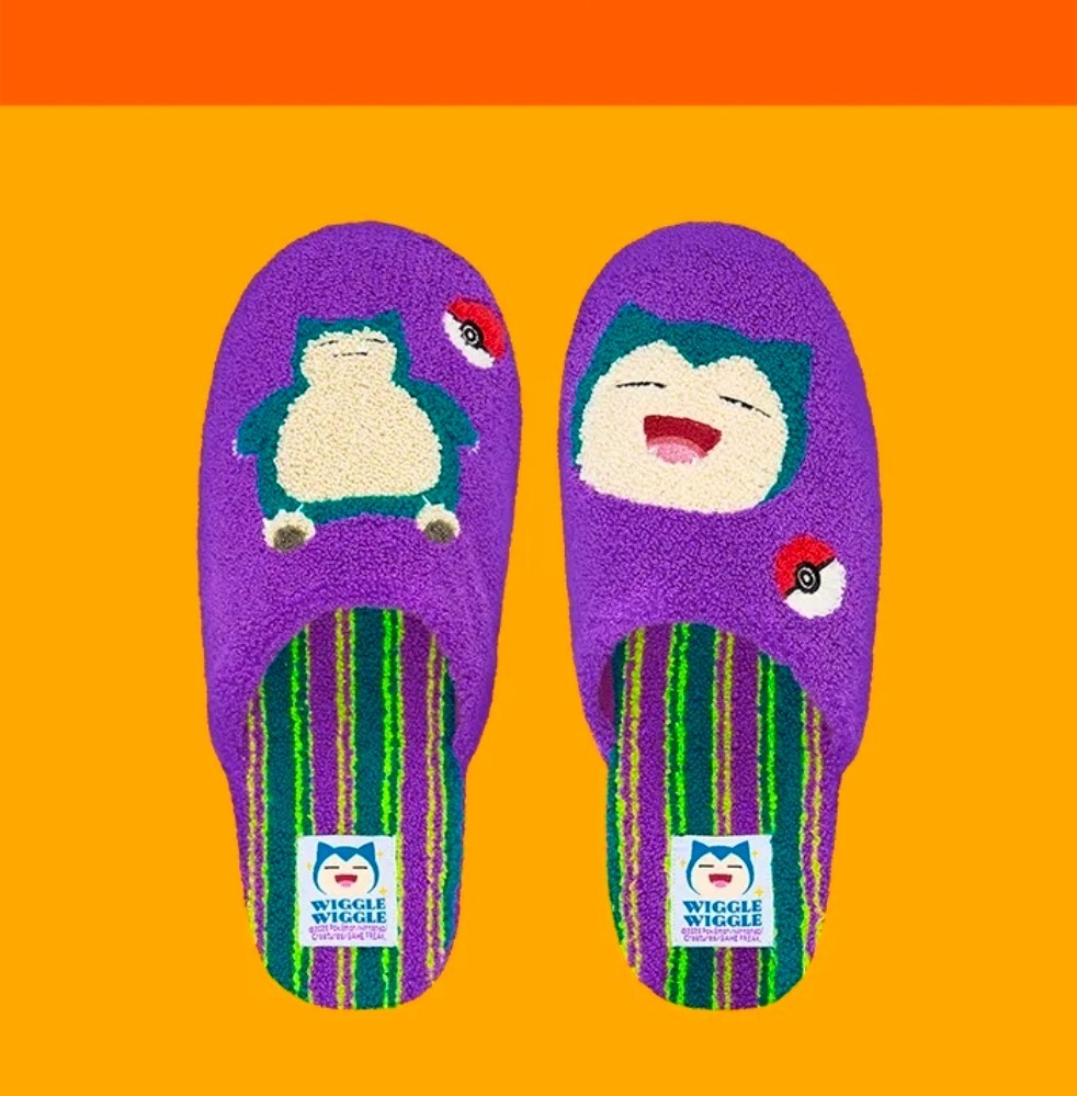 Pokemon x Wiggle Wiggle Terry Home Slippers Pikachu Eevee Snorlax Ditto Korea