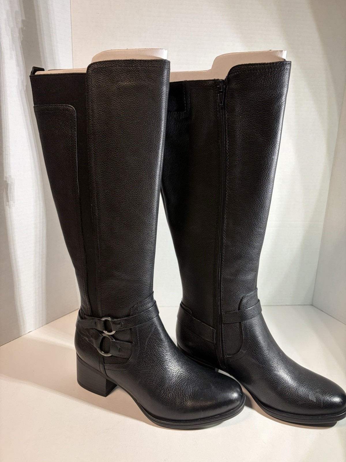 Naturalizer Kiana Womens Leather Pull On Knee-High Boot Black Leather 6w