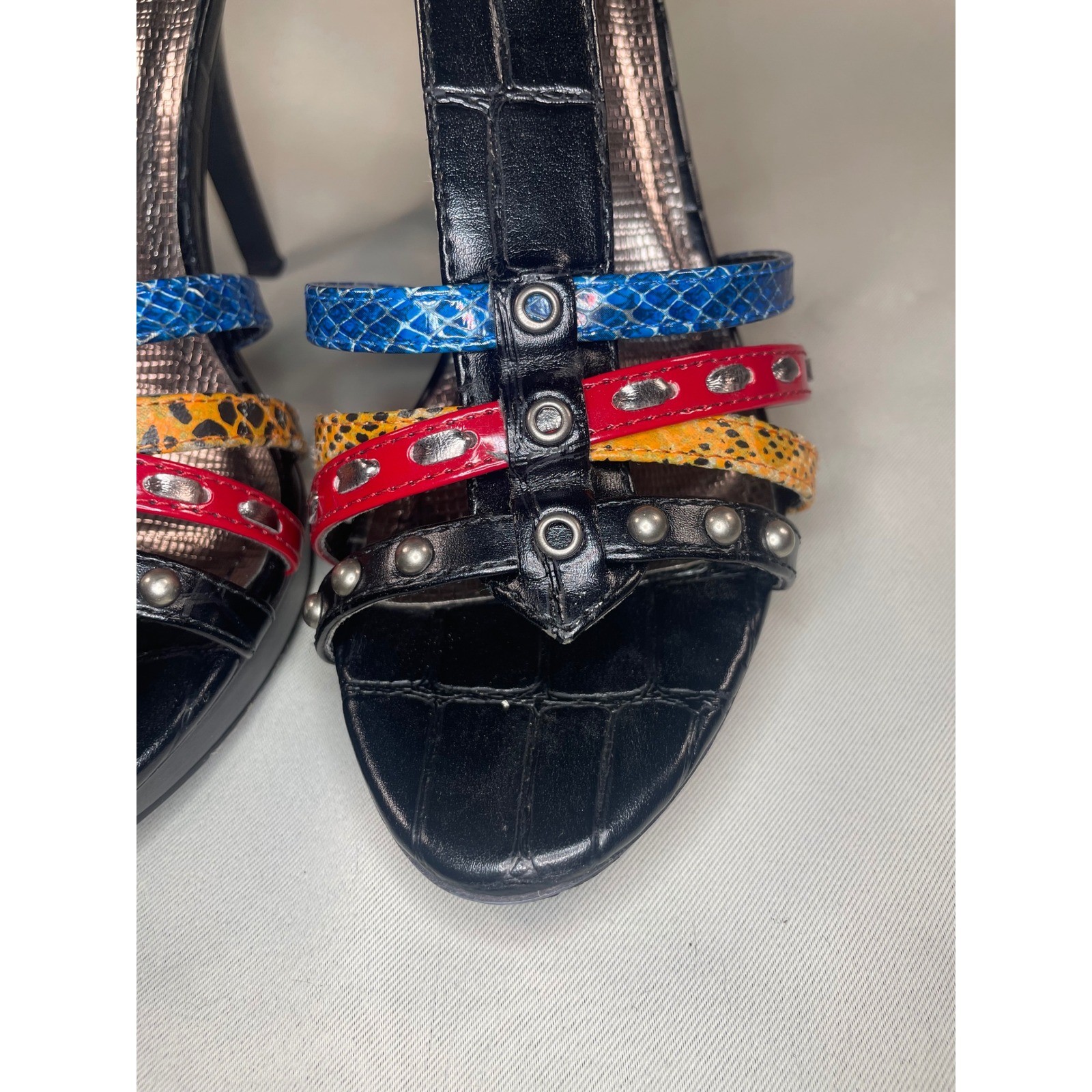 Dollhouse Y2K McBling Studded Platform Heels Animal Print Size 8.5