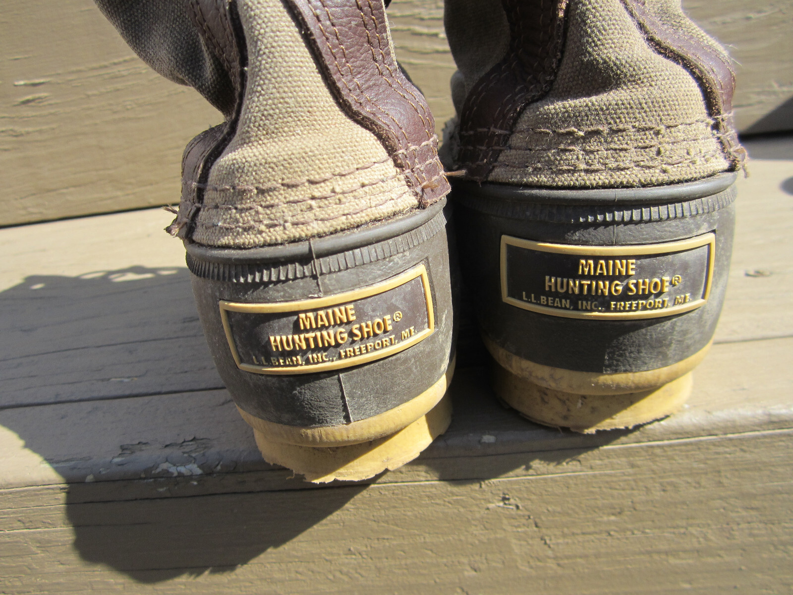 LL Bean Signature Waxed Canvas Maine Hunting Shoe Duck Boots Womens Size 7M USA