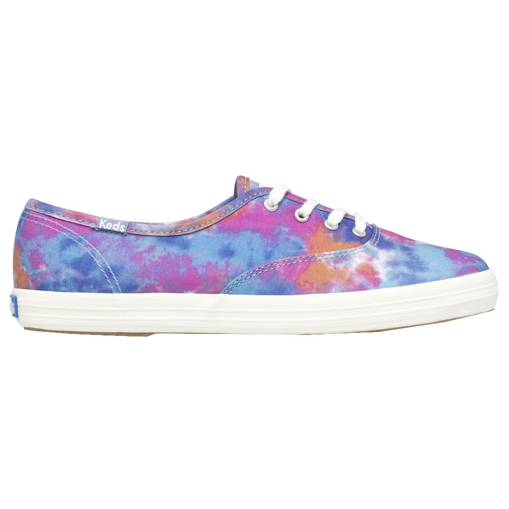 Keds Champion Canvas Tie Dye Lace Up Womens Blue Sneakers Casual Shoes WF65877
