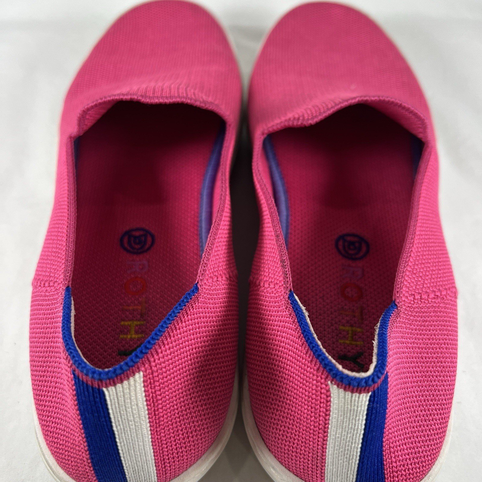 Rothy’s Pink Slip-On Sneakers Knit Flats Eco Friendly Washable Comfort Shoes 9.5