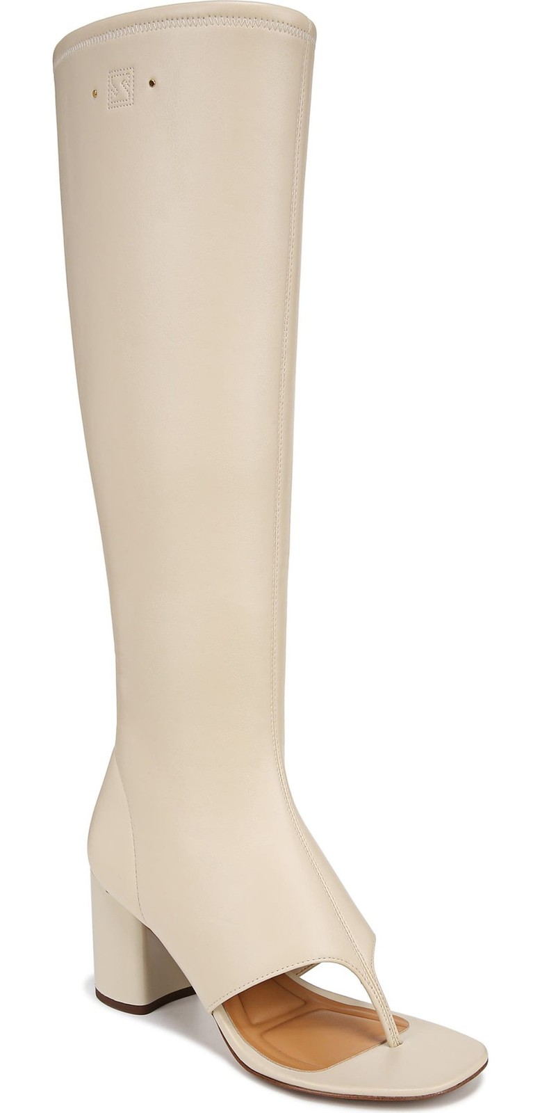 Franco Sarto Women’s Odette Tall Thong Heeled Sandal Boot Ivory White 8.5M