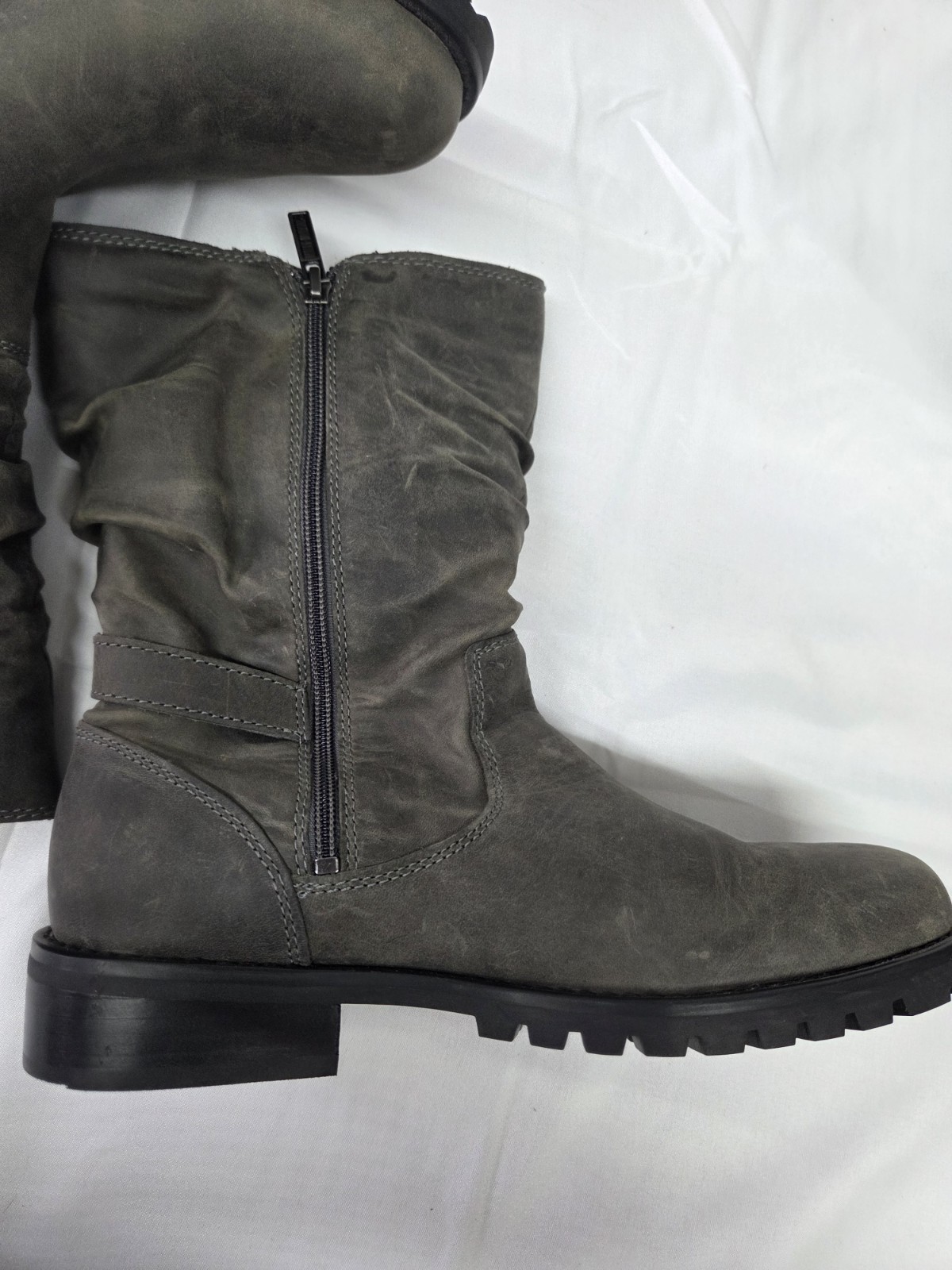 Harley Davidson Almand Waterproof Slate Grey Leather Biker Boots Women’s Size 10
