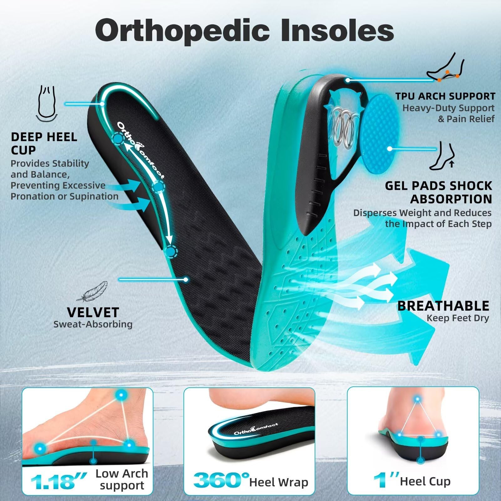 Women’s Orthopedic Diabetic Wide Toe Box Sneakers: Fashion Plantar Fasciitis…