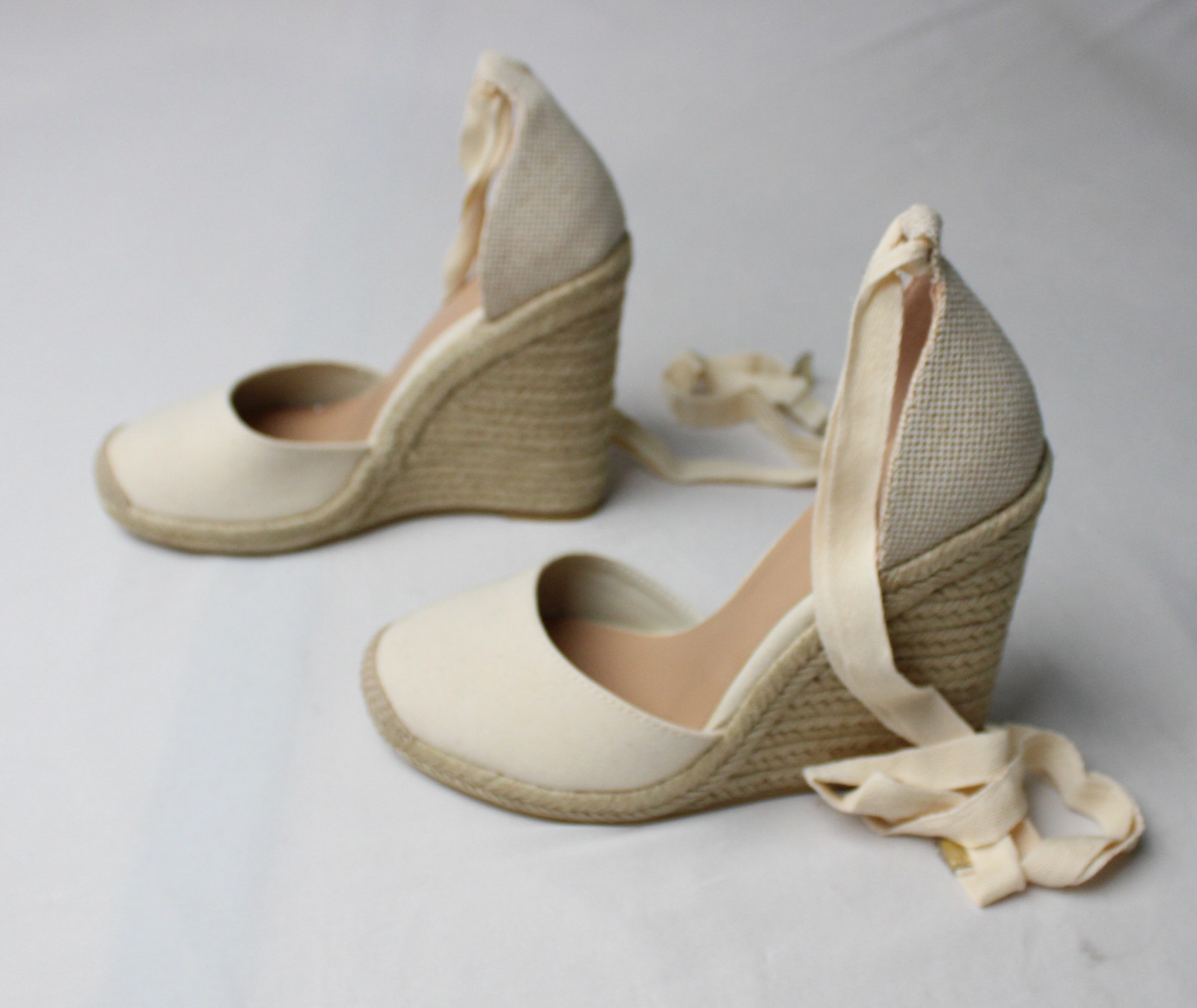 Just Fab Women’s Jenala Strappy Wedges AC2 Linen Size US:6.5 EU:37 UK:4.5