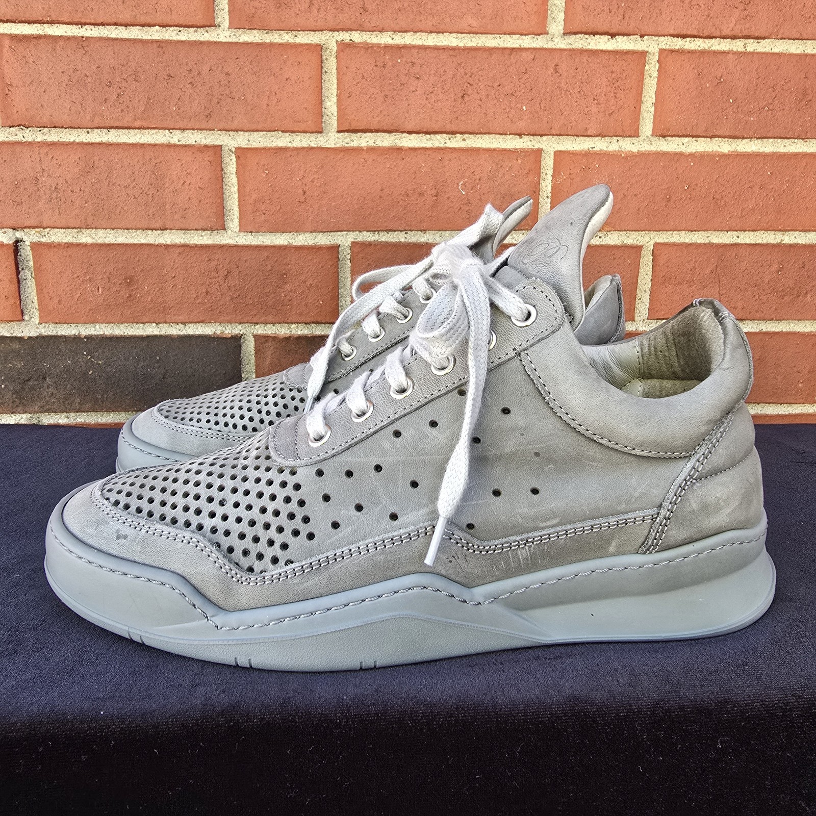 Filling Pieces Gradient Gray Perforated Sneakers Size 39 EU Or US 9 Low Top