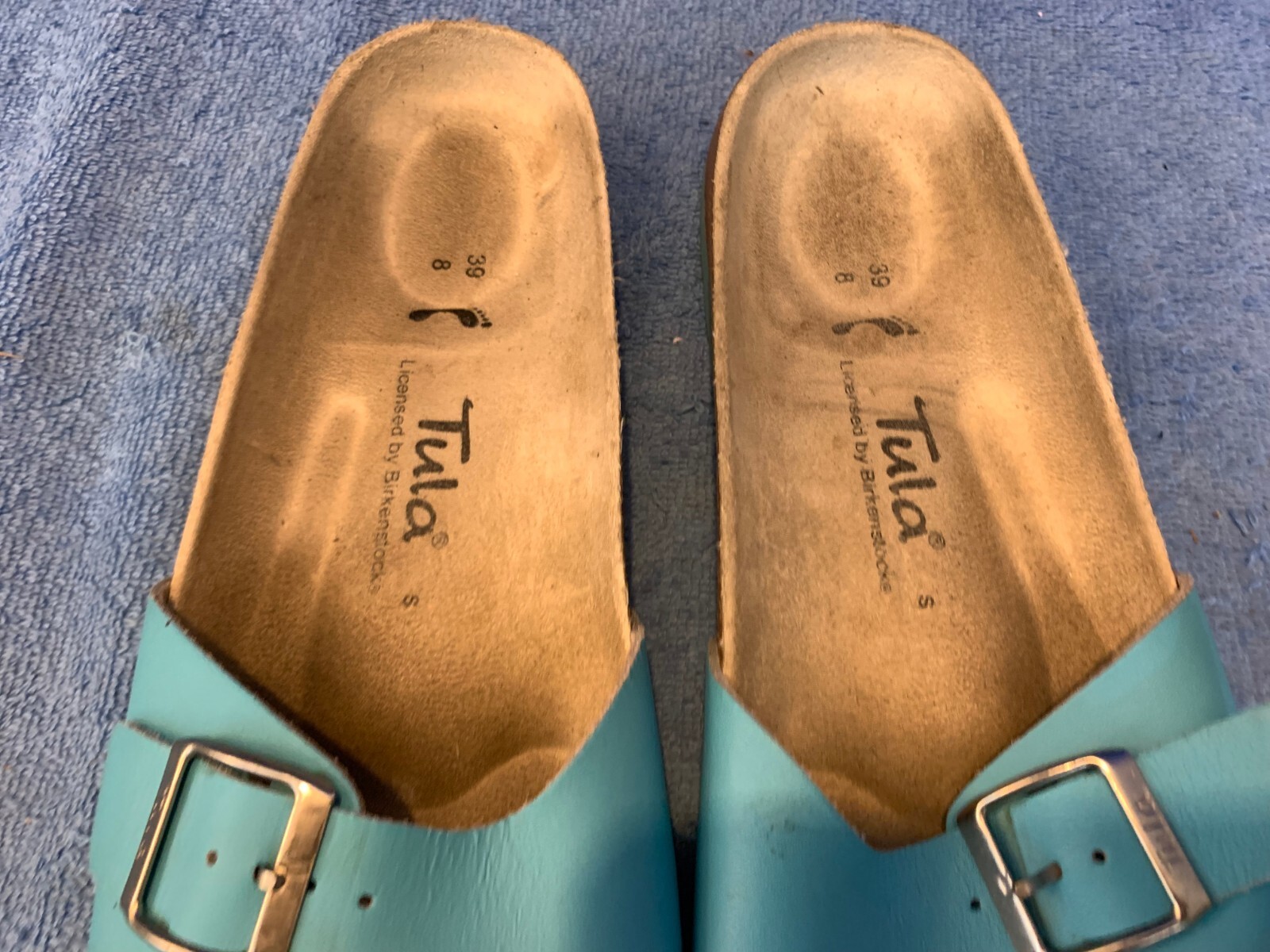 Tula By Birkenstock Madrid Slip On Sandals Slides Turquoise / Blue Size 39 us 8