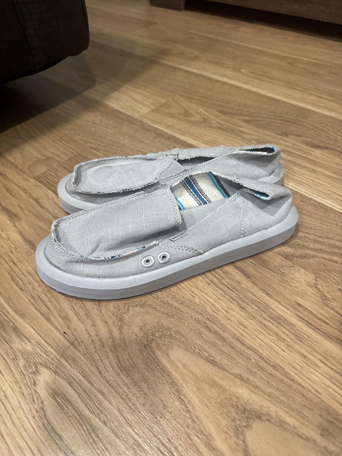 Sanuk Donna Hemp Slip-On Shoes Women’s Sz 8 Comfort Light Gray NEW WITHOUT TAGS