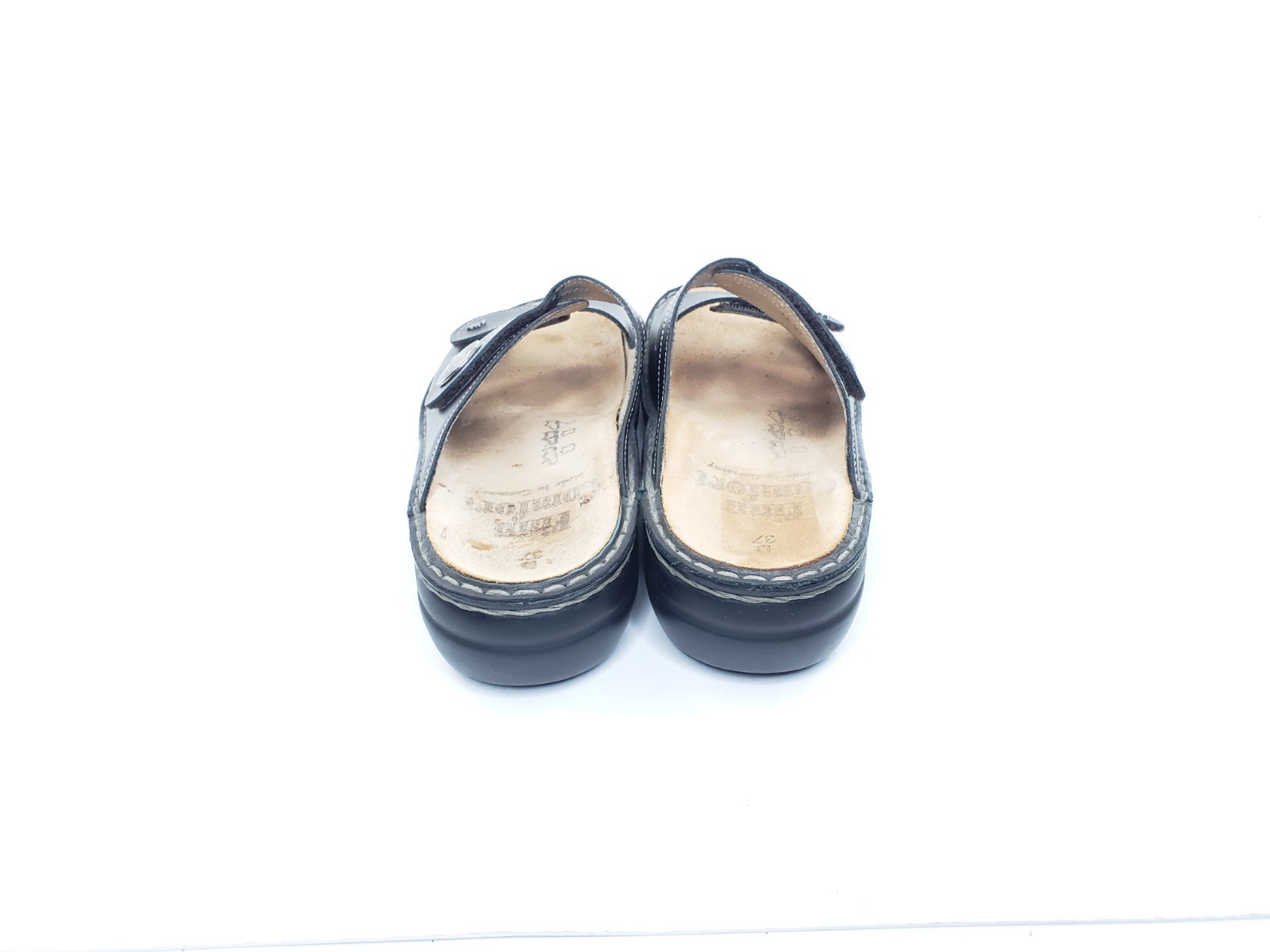 Finn Comfort Sansibar Womens Slide Sandals Gray Leather Comfort EU 37 US 6