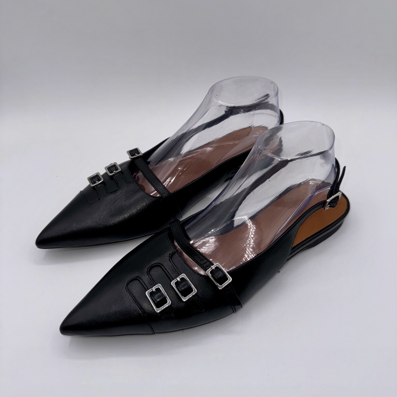 Vagabond Hermine Sling Back Flats Women’s Size 9 EU 39 Black Leather