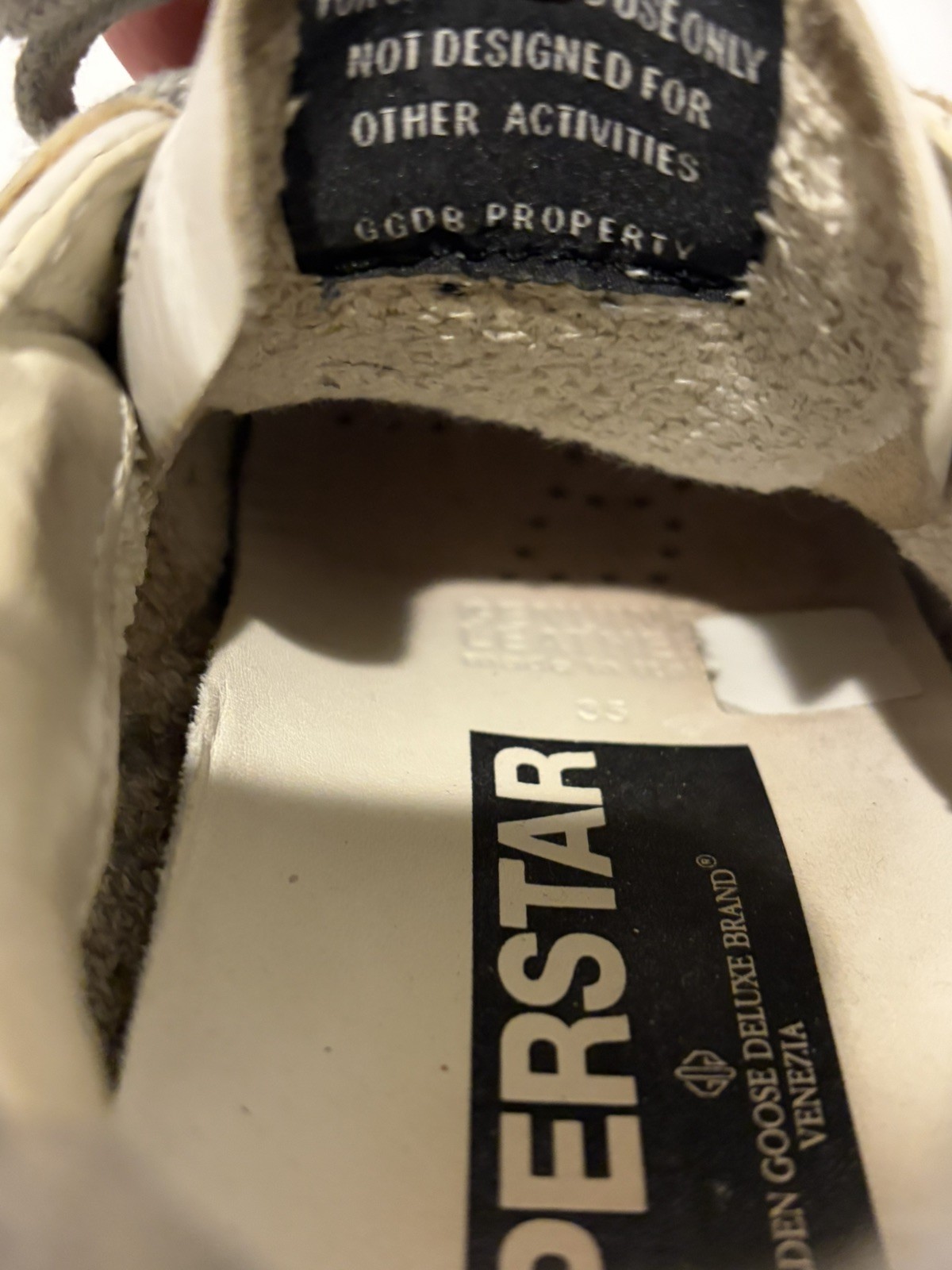 GOLDEN GOOSE SUPERSTAR LEATHER SNEAKER WHITE & BEIGE SIZE 35 EUR