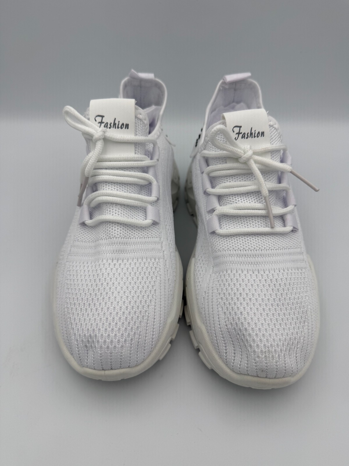 New Unbranded White Fashion Sneakers Womens Size 6.5 EU 37 Knit Athletic Shoes