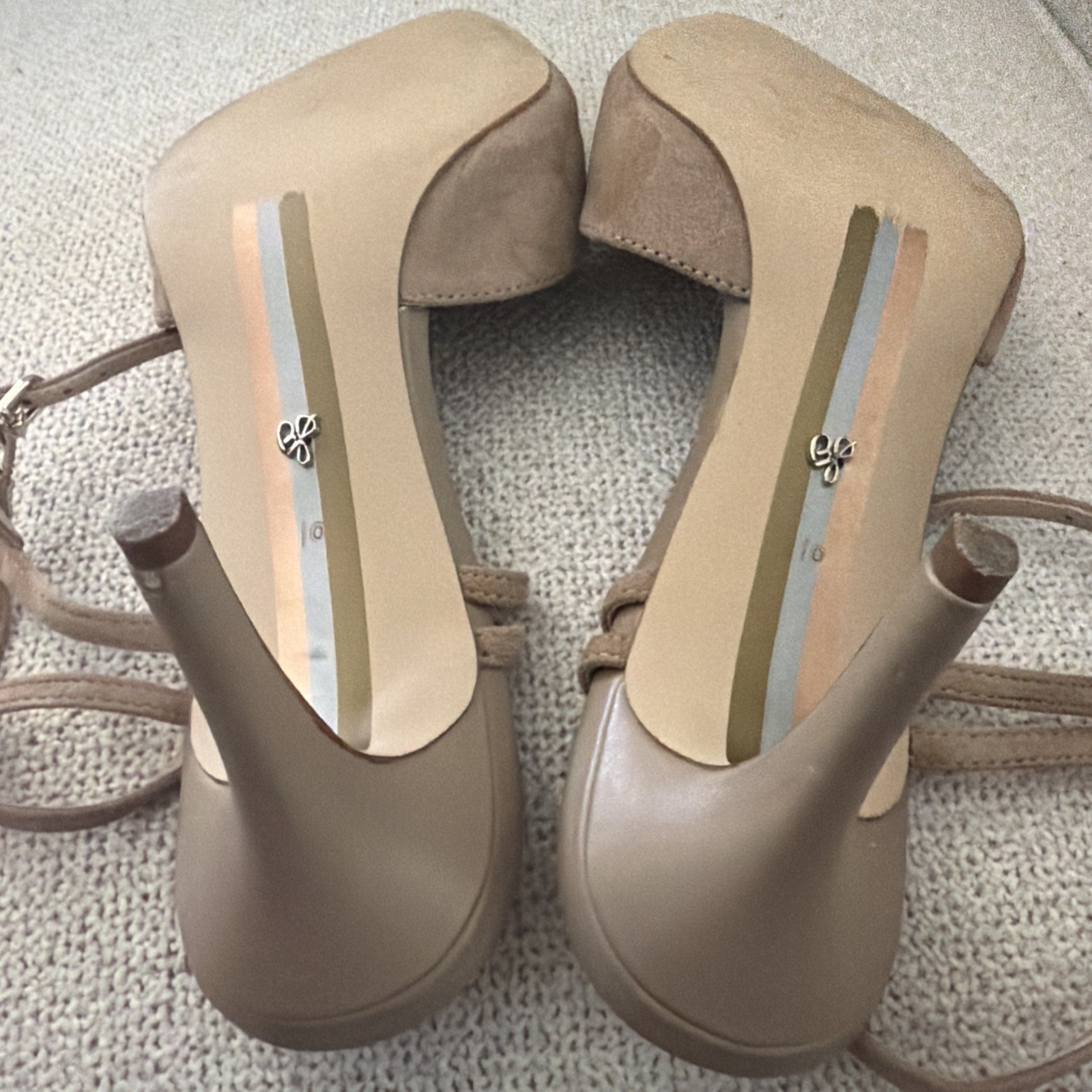 Sam Edelman Tan Suede Slingback Pointed Toe Stiletto Heels Buckle