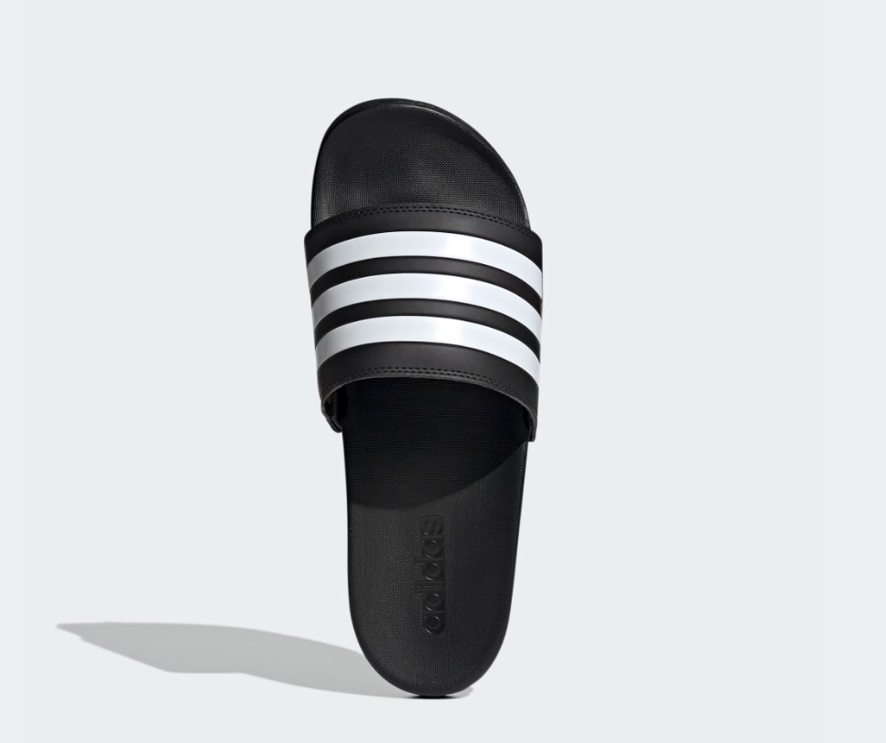 New ADIDAS Slides Adilette Comfort Black White Stripes Unisex Men’s 5 Women’s 6