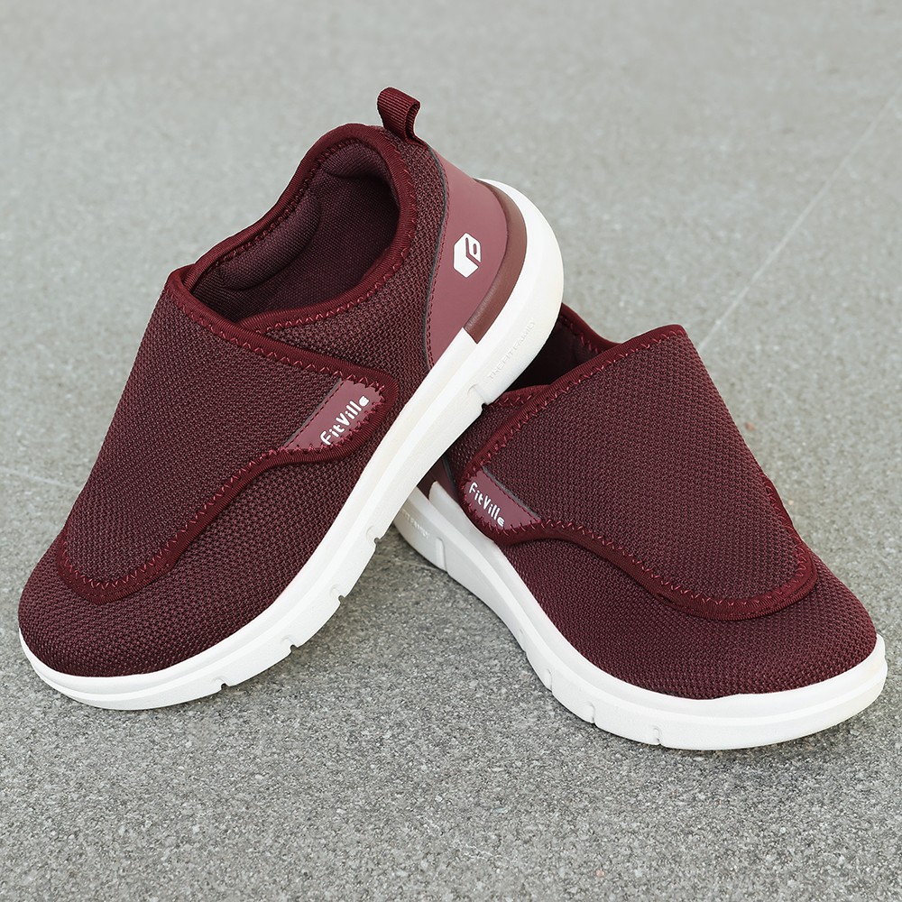 FitVille Womens Diabetic Shoes Extra Wide Walking Shoes Slip-On Orthopedic 6-11