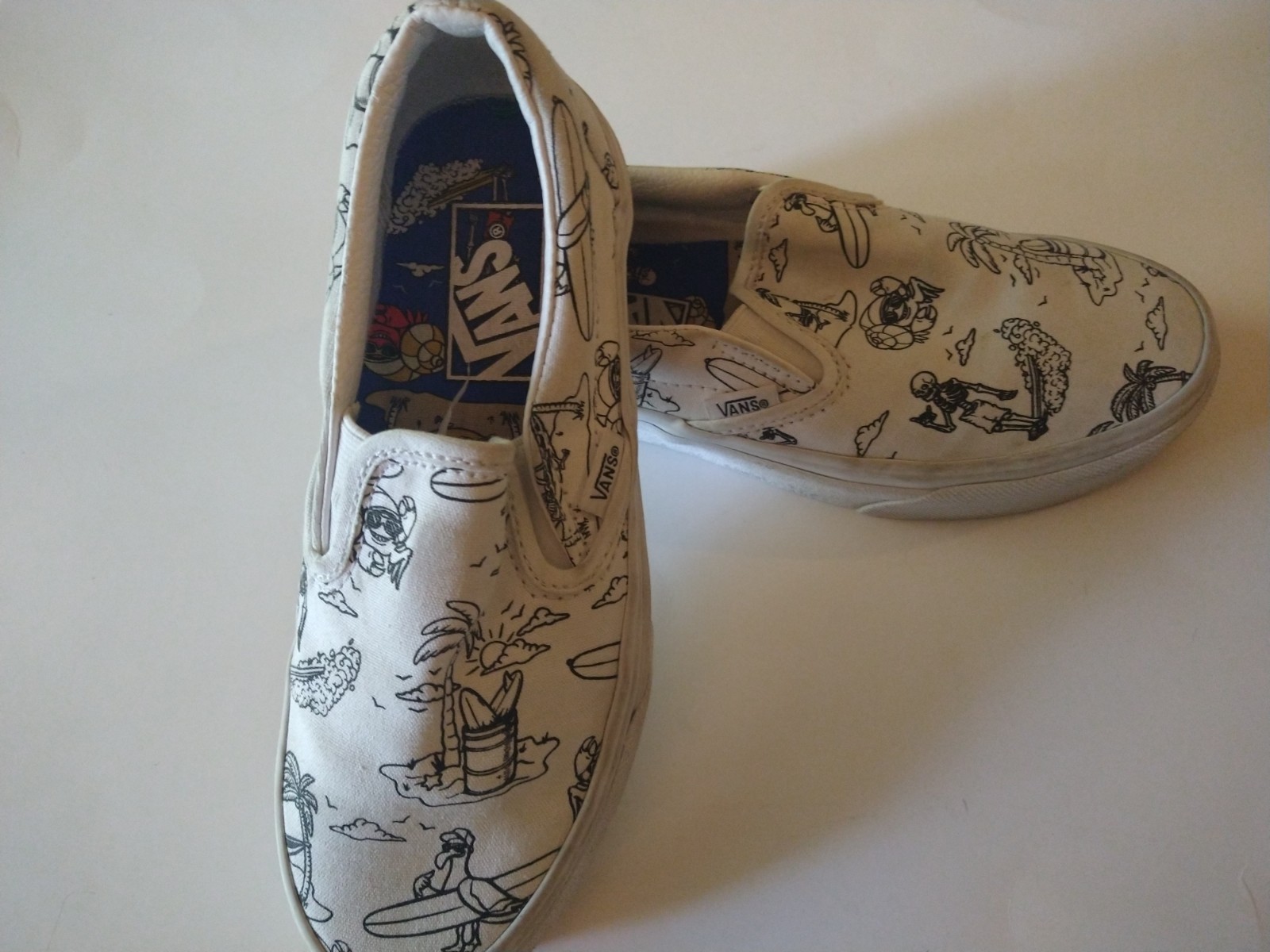 Vans Shoes Women’s Size 5 Men’s 3.5 White Slip On Low Tide Beach Skate Bmx