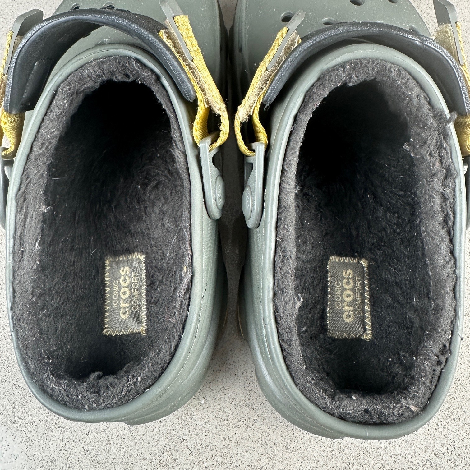 CROCS Mens 6 Womens 8 ALL-TERRAIN LINED CLOG DUSTY OLIVE Adjustable Heel Strap