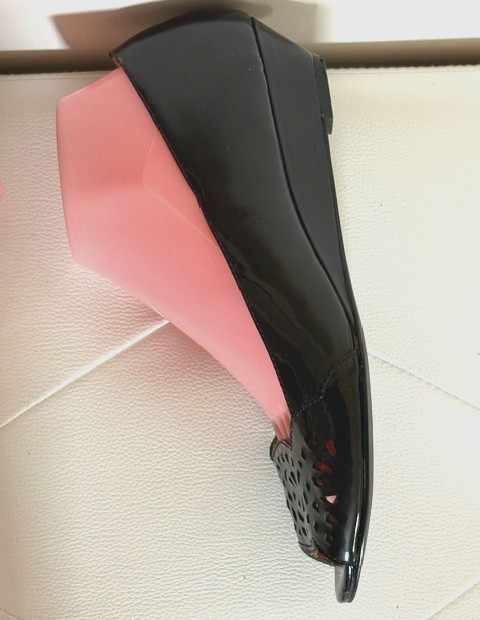 JG Evaluna Black Leather Top Shoes Open Toe Size 7.5