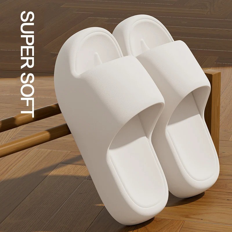 Unisex Non Slip Bathroom Home Slippers Soft Sole EVA Pillow Slides Summer Flat B