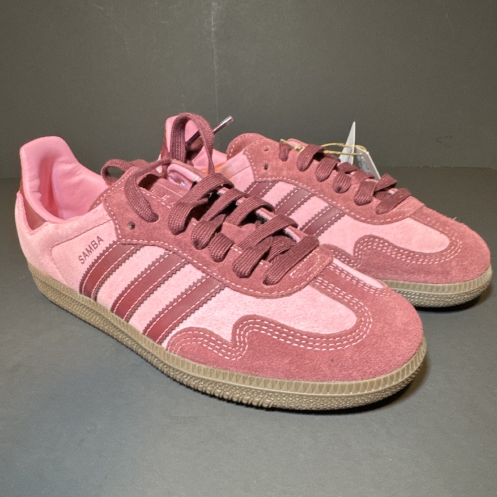 adidas Samba OG Women’s Athletic Sneakers Pink Spark Shadow Red Lace Up