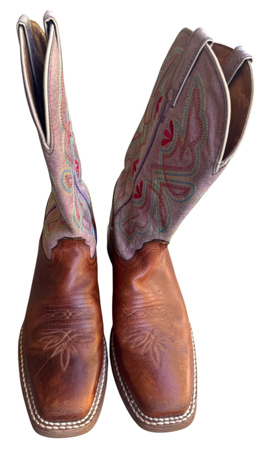 Tony Lama Women’s 3R Sz 7.5B Crockett Narrow Square Toe Cowboy Boots Chocolate