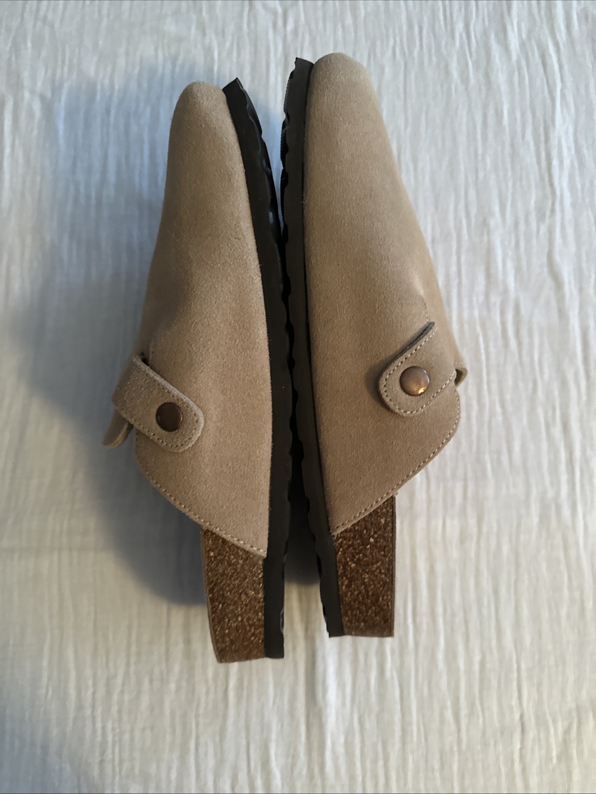 ODOLY Unisex Cork Footbed Slide Sandal Sz 38 With Arch Support