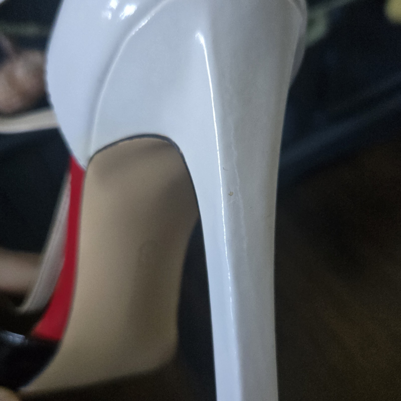 Calvin Klein Patent Leather Strappy Ankle Strap Stiletto Heels Black/White/Red 9