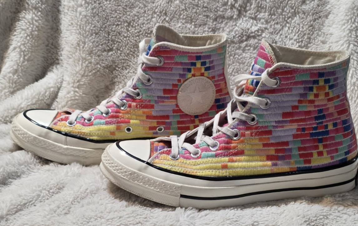 Converse x Mara Hoffman Multi-Colored Embroidered All Star Hi 70 Men 6 Women 8