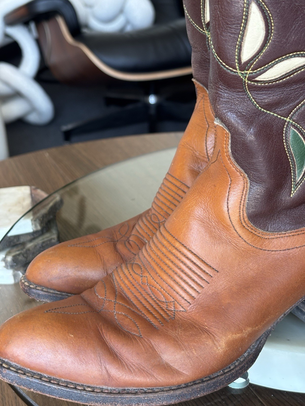 RALPH LAUREN Vintage Polo Western Cowboy Boots Gorgeous Collectibles Size 7.5