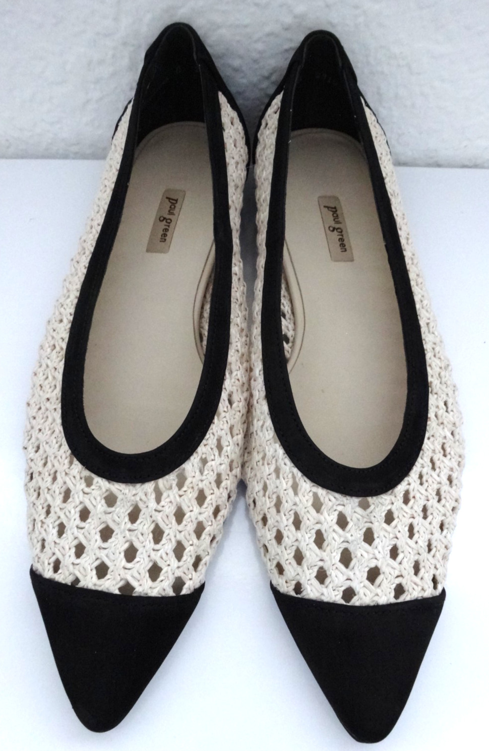 Paul Green Daisy Pointed Toe Flat Black Nature Diva Nubuk US-10.5 UK-8 EU-42
