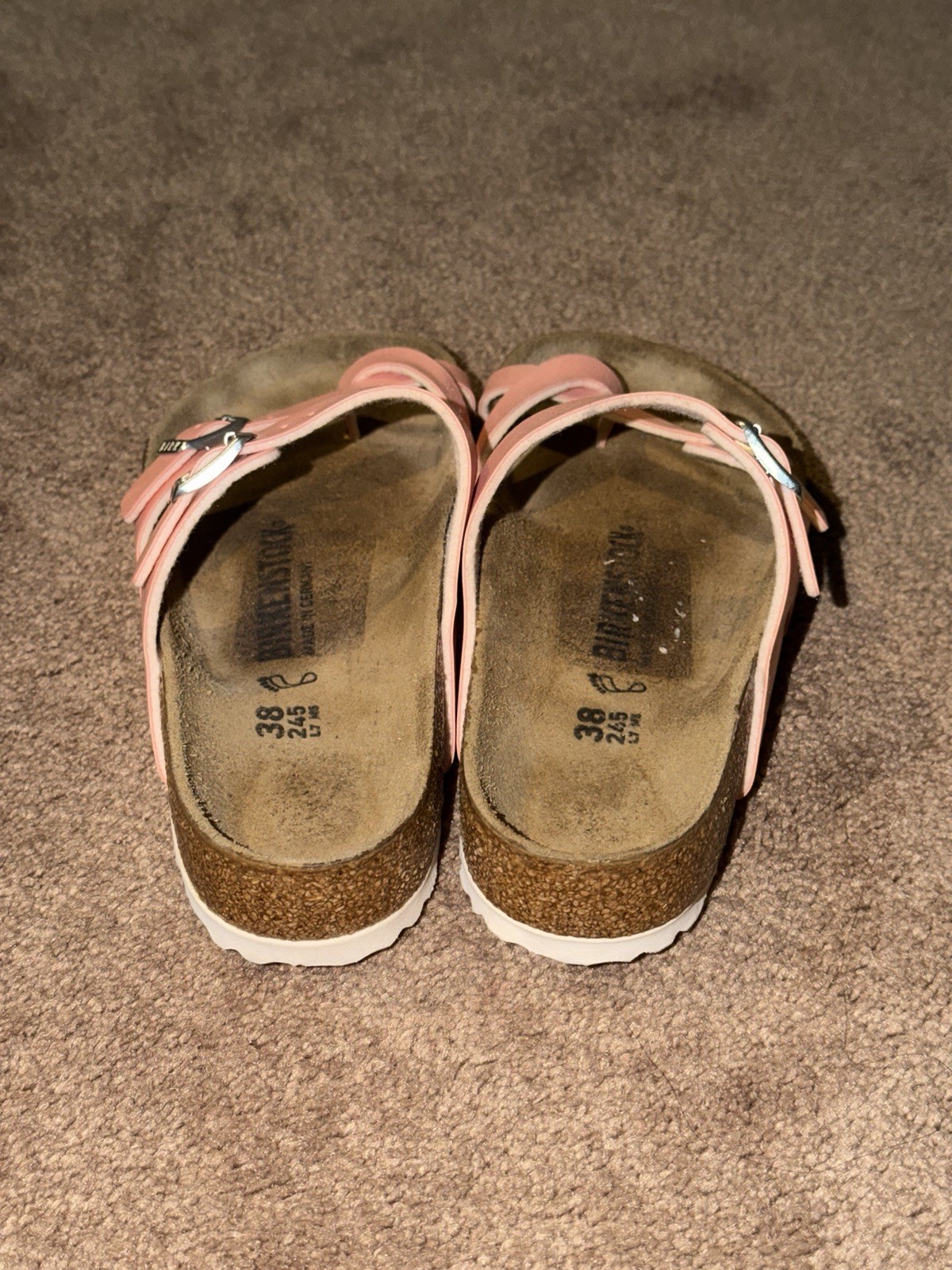 Birkenstock Women’s Mayari Microfiber Birko-Flor Sandals Soft Pink Size 38