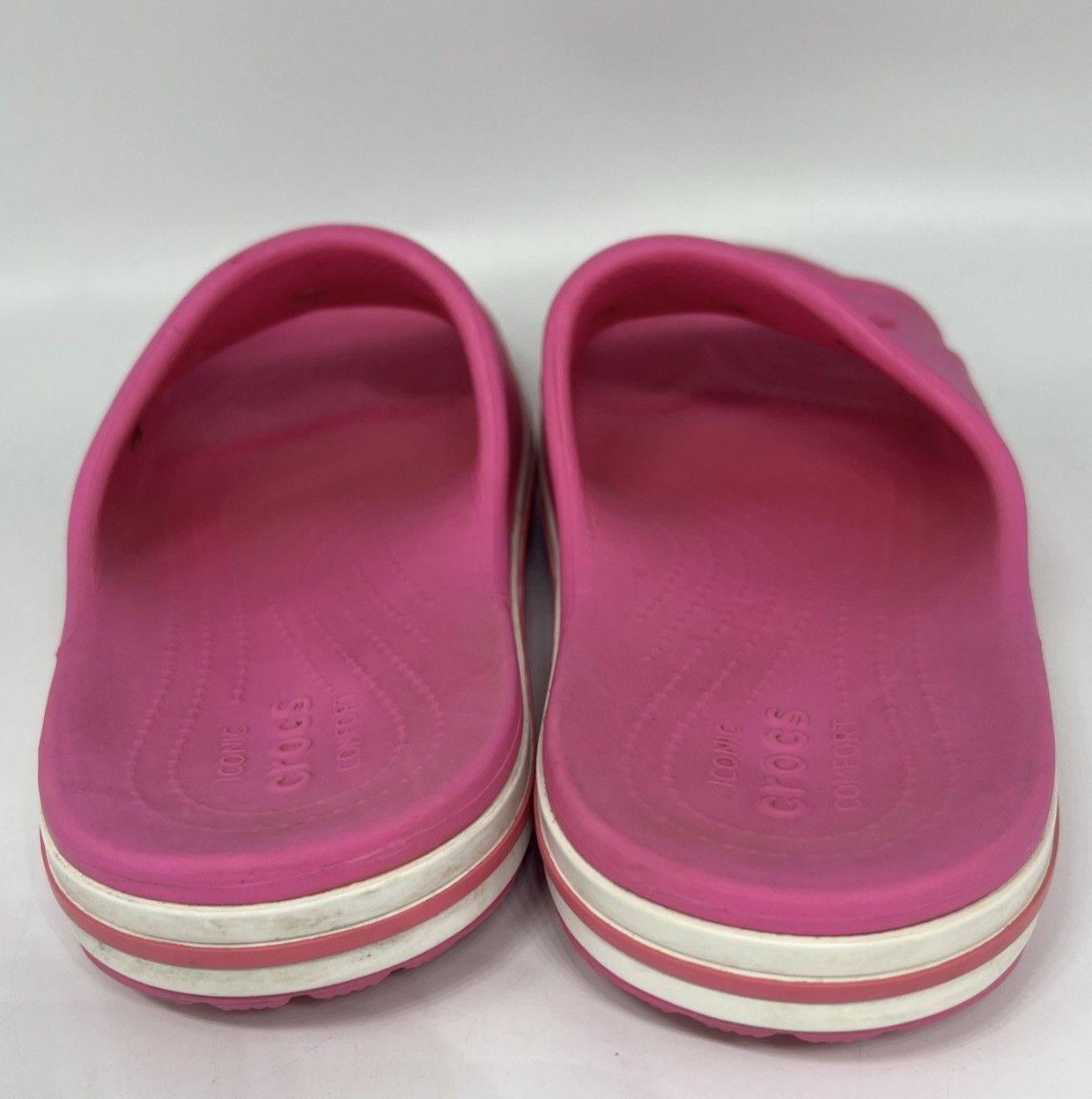 Crocs Adult Pink Unisex Bayaband Slide Size Women’s 8 Mens 6 gently used