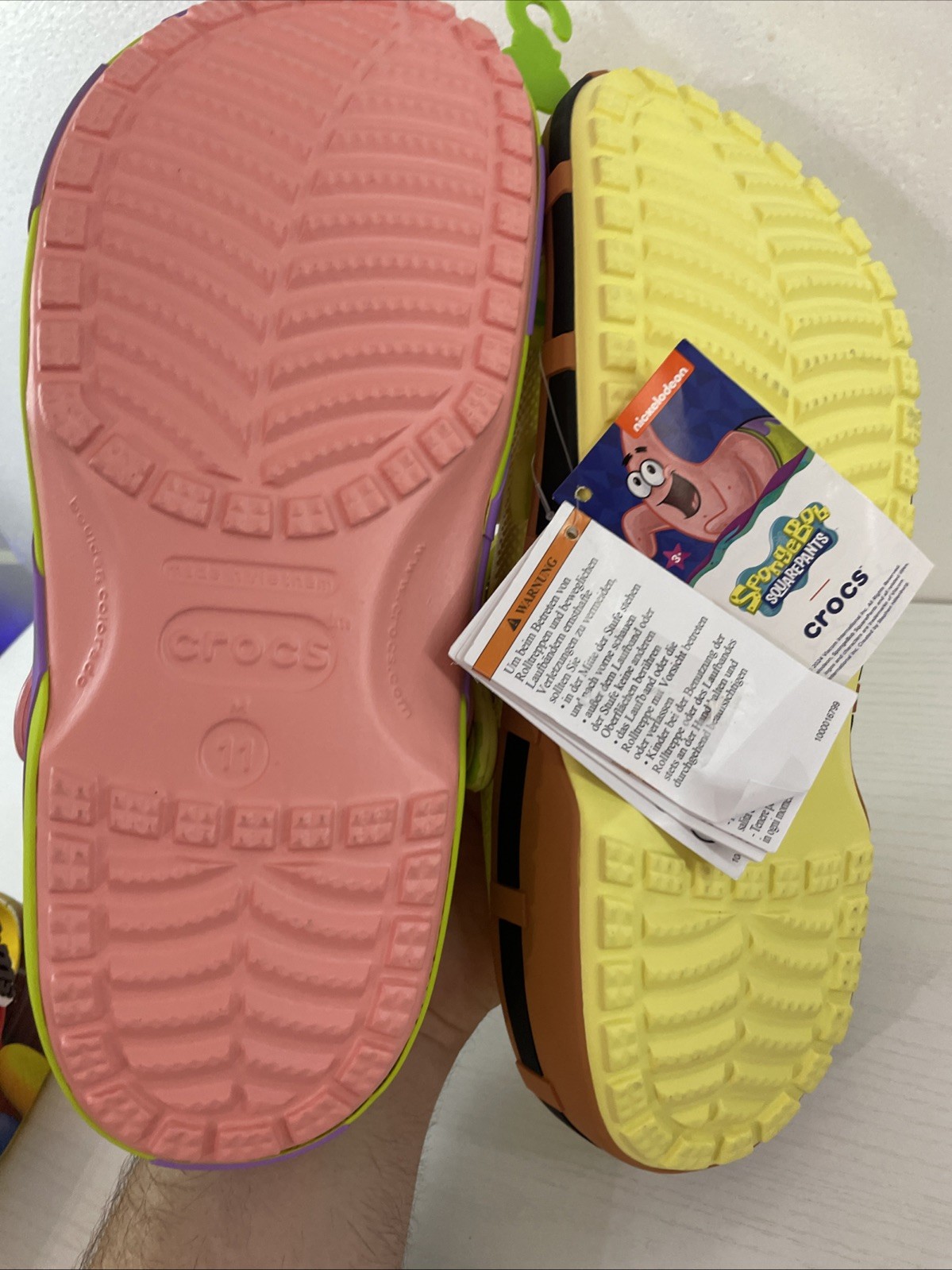 M11 Crocs SpongeBob & Patrick Clogs Shoes Unworn New With Tags Custom Pair