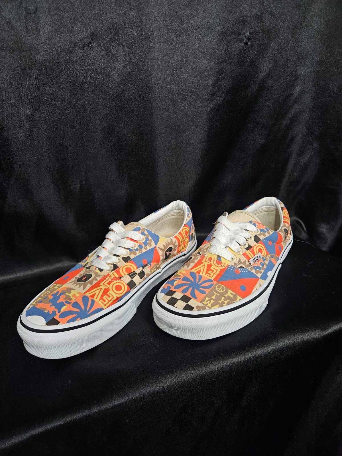 Vans Era Camp Positive Blue Orange Patchwork Sneakers Mens 6 Womens 7.5 NLIP