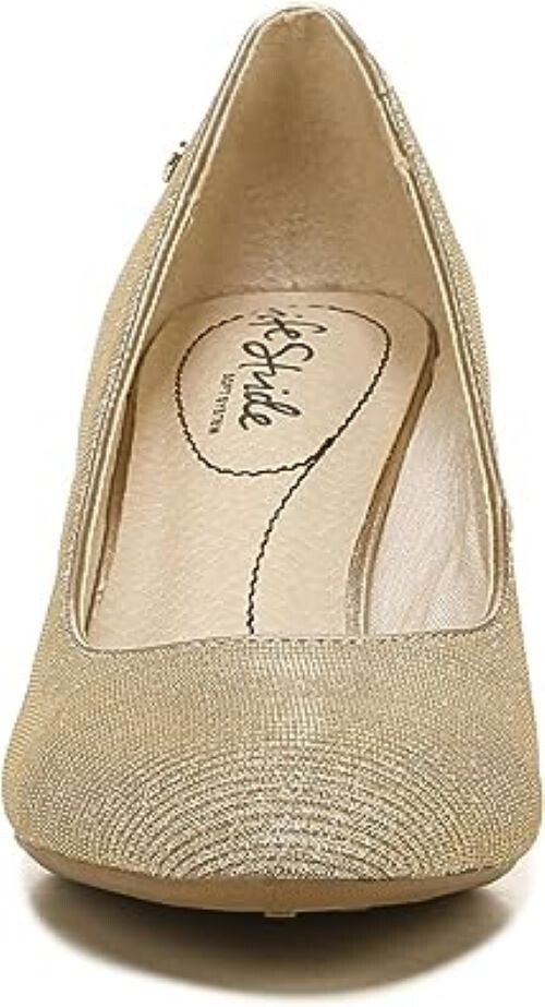 LifeStride Size 10W Parigi Platino Fabric Pump Leather-And-Synthetic