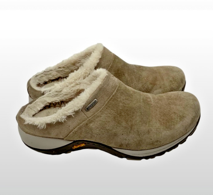 Dansko Parson Waterproof Vibram Suede Mules, Walnut, Size 5.5-6 EU 36