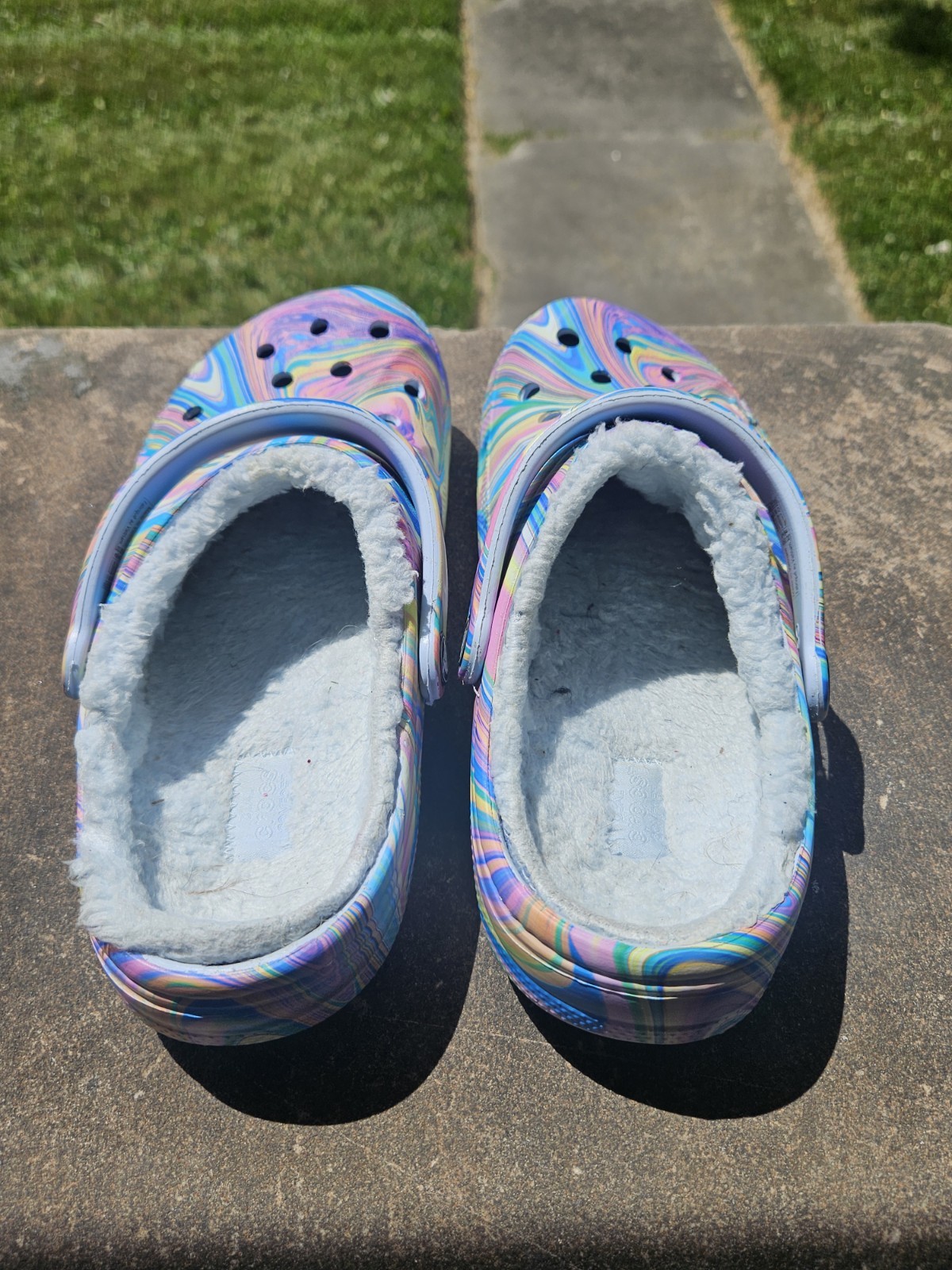 Crocs Baya Lined Printed Clogs – Marbled Swirl Multi-Color (Men 8 / Women 10)