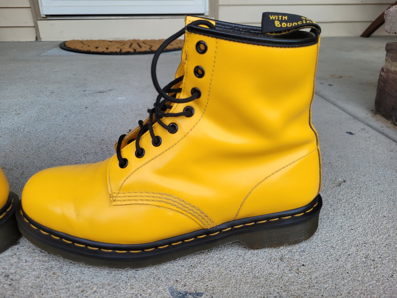 Yellow Dr. Martens 1460 Boots. U.S. Men’s 11. Women’s 12. U.K. 10. Docs.