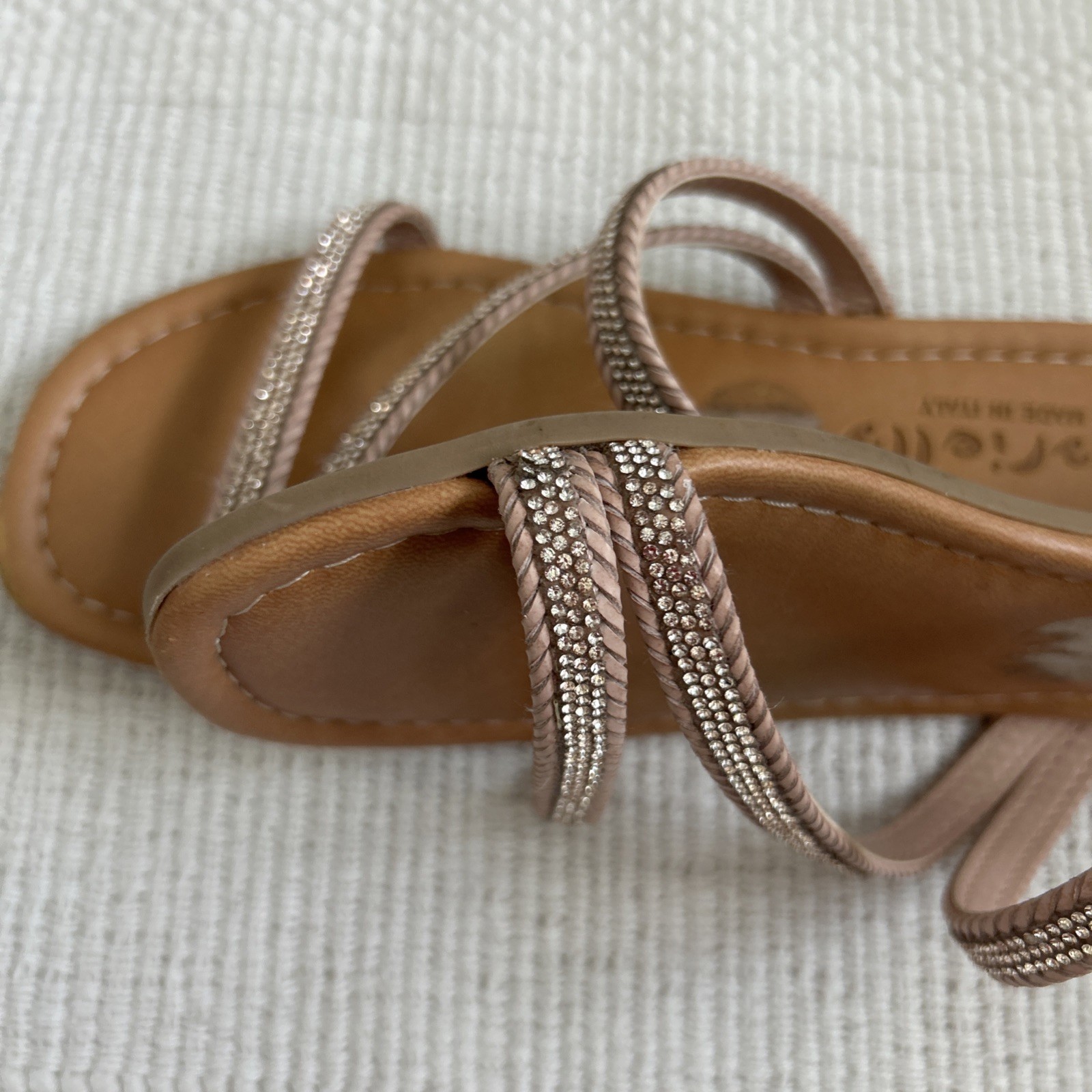 MARIELLA TAN ROSE GOLD STRAPPY SANDALS 7