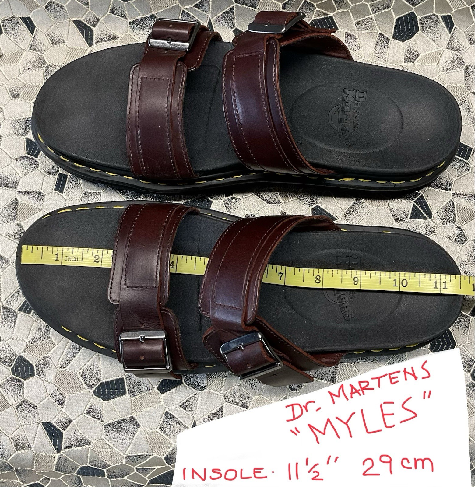 Dr Martens MYLES BRANDO Leather Chunky Buckle Sandal 45 m11 / w12