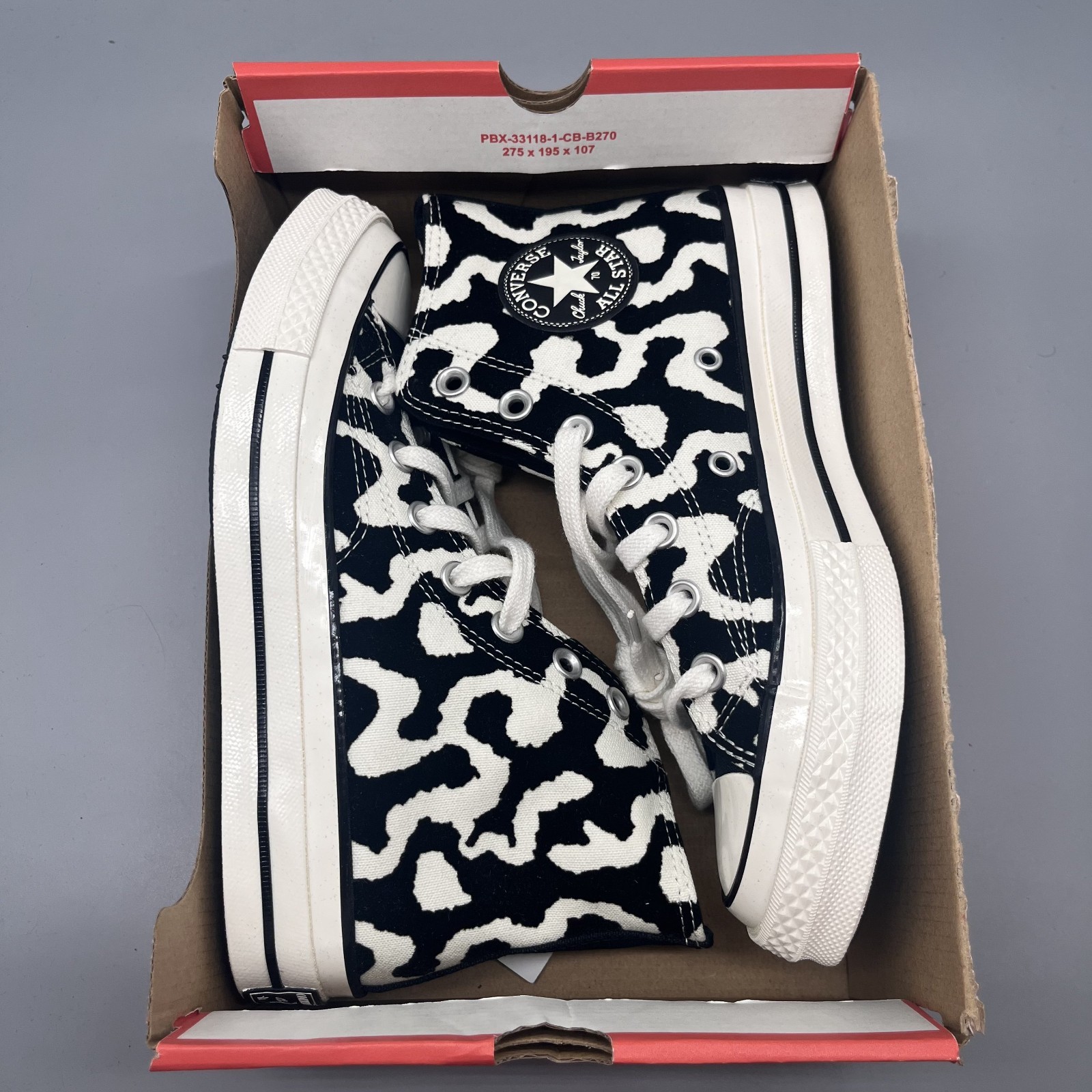 Womens 7 – Converse CHUCK Taylor All Star HI A12350C Black Leopard Graphics