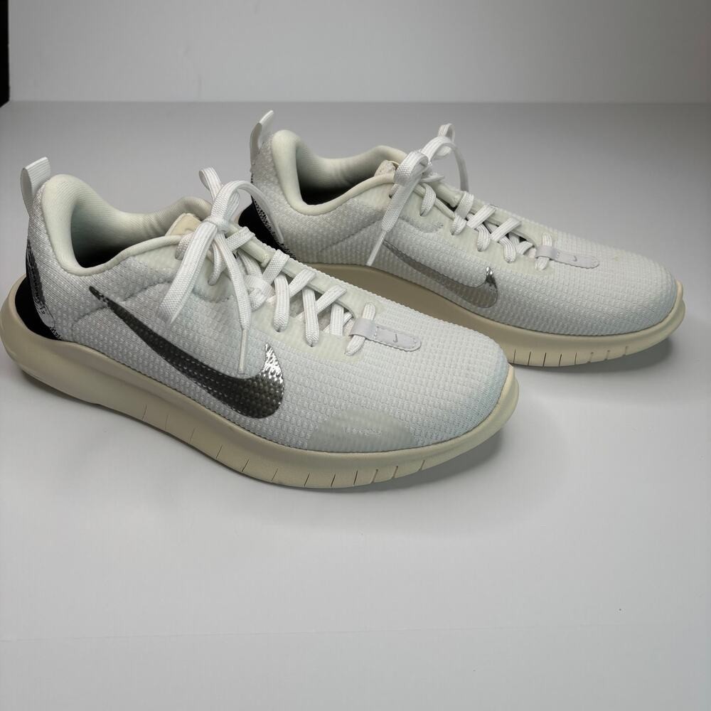 Nike Flex White Metallic Silver Women’s 7.5 Walking Running Shoes